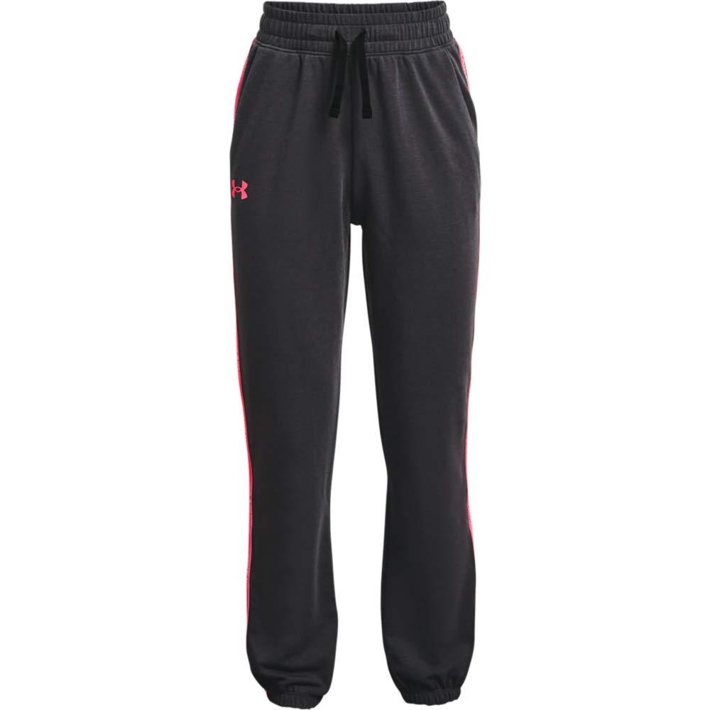 Under Armour Girls' Rival Terry Tapered Pants Black (001)/Cerise Large