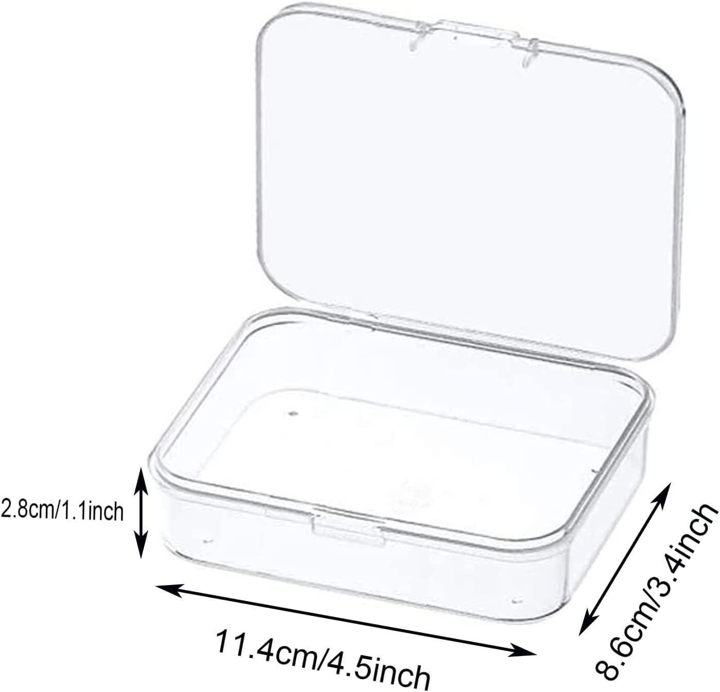 MFDSJ 6 Pcs Mini Plastic Storage Containers Box with Lid 4.5x3.4 Inches  Clear Rectangle Box for Collecting Small Items Beads Game Pieces Business  Cards Crafts Accessories