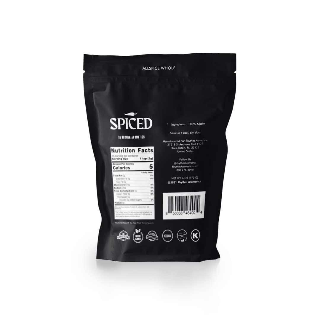 SPICED Allspice Whole All Spice Berries, 6 Oz, Savory Ingredient for