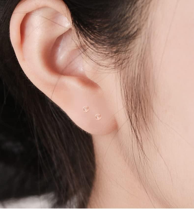 Elfstone 3mm Invisible Plastic Earrings Blank Pins Stud Tiny Head