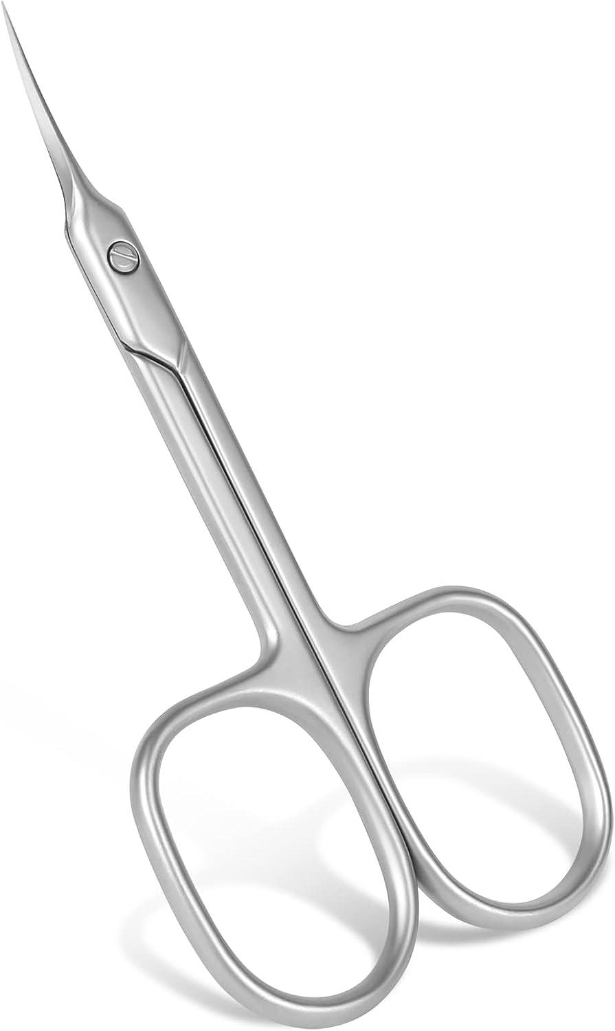 KZA Nail Scissors, Sharp Curved Scissors, Multi-Purpose Stainless Steel  Beauty Scissors Manicure Cutter for Nail, Toenail, Eyebrow, Eyelash (dull)