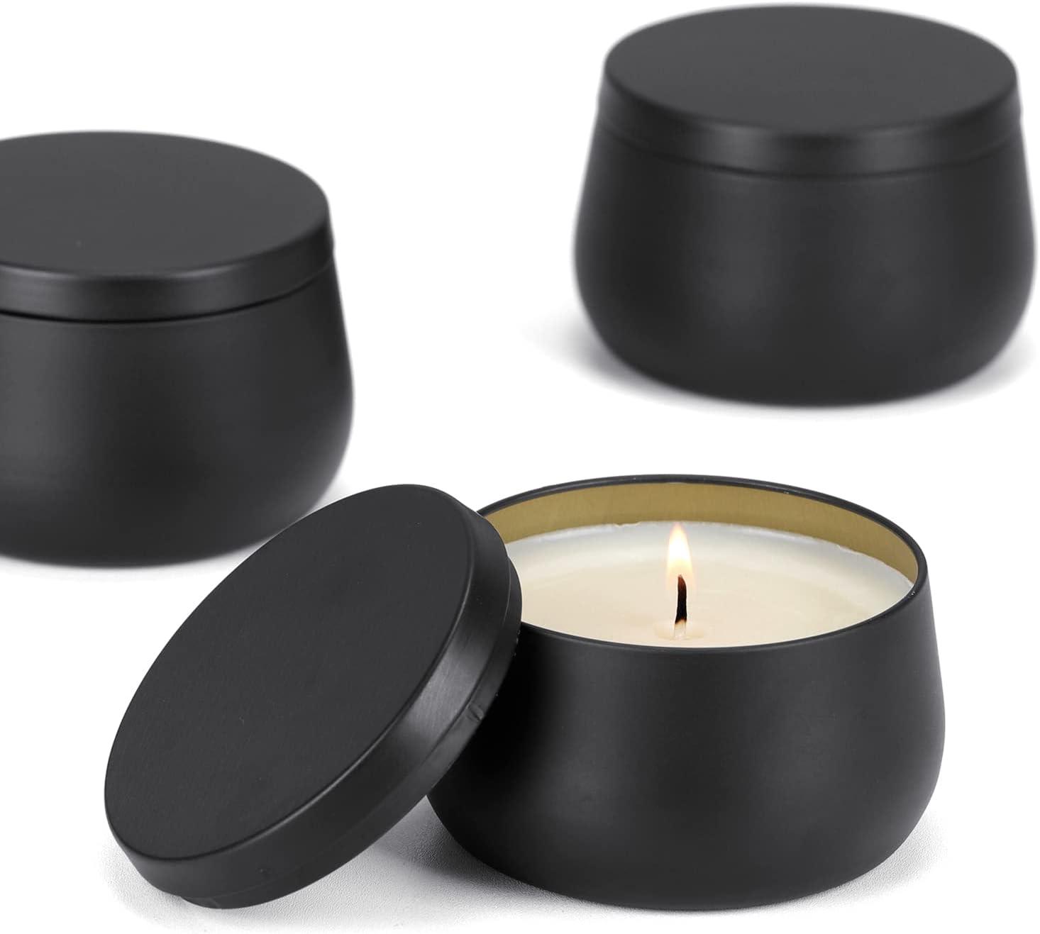 24pcs 4oz Candle tins , Black Candle Jars,Bulk Candle tins for