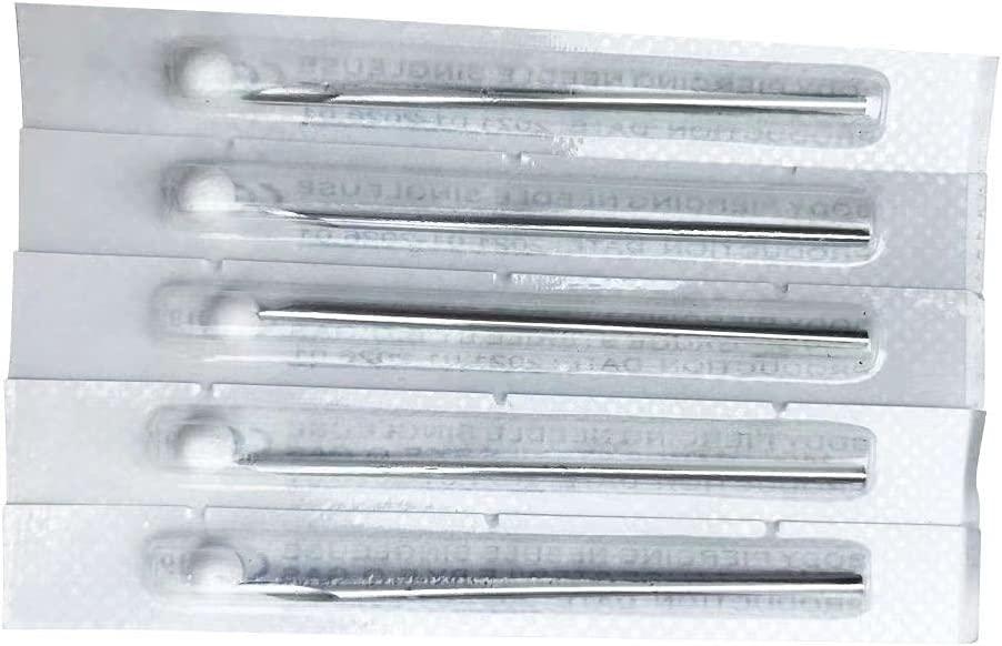 Shuiniba 18G 10 Pieces Body Ear Navel Nose Lip Nipple Piercing Needles