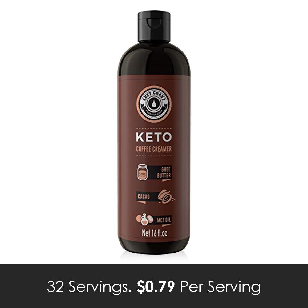 Keto Coffee Creamer with MCT Oil, Ghee Butter, Cocoa Butter, 16oz / 32