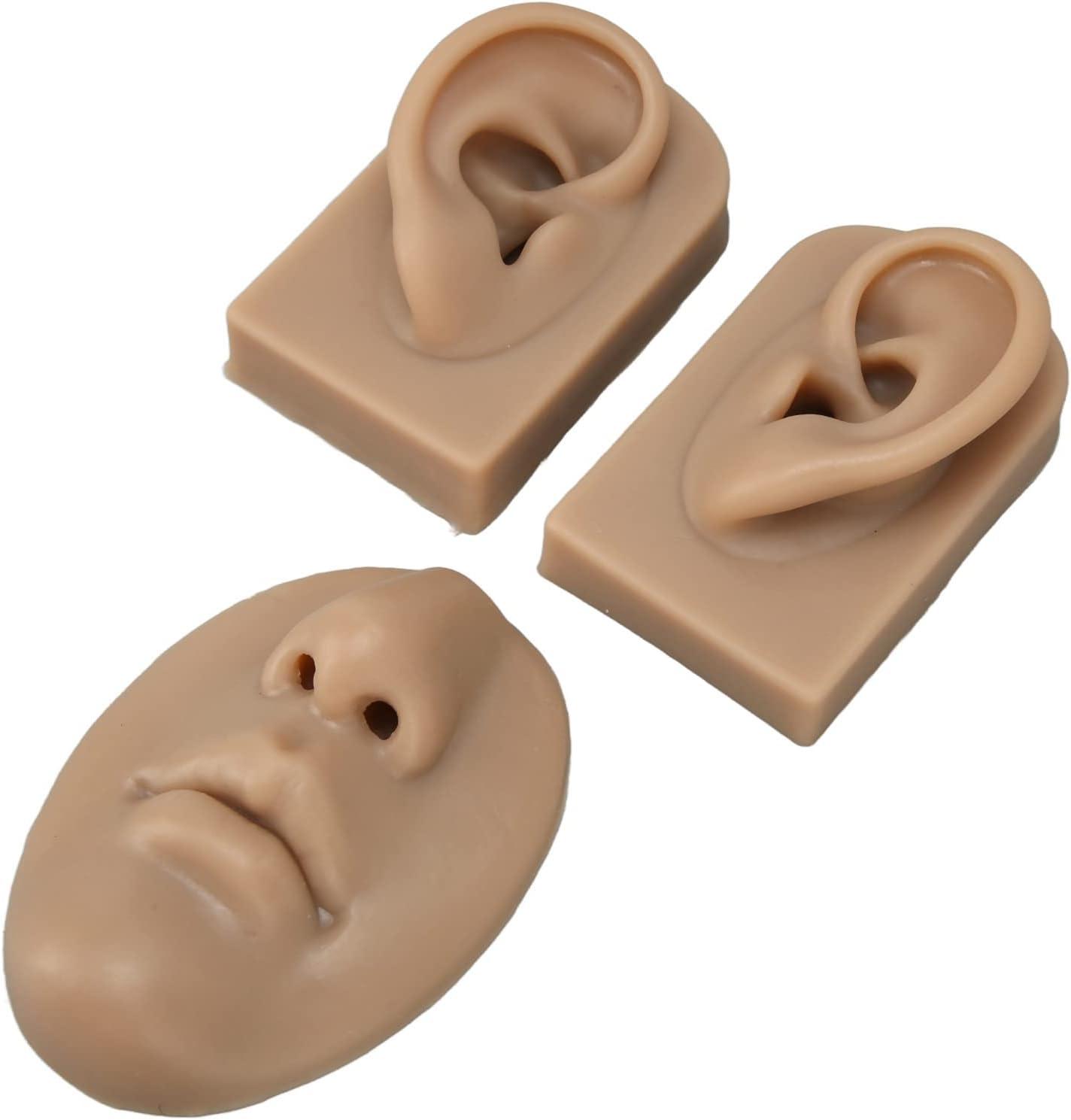 Luqeeg Soft Silicone Ear Model 3D Flexible Nose and Mouth Model for