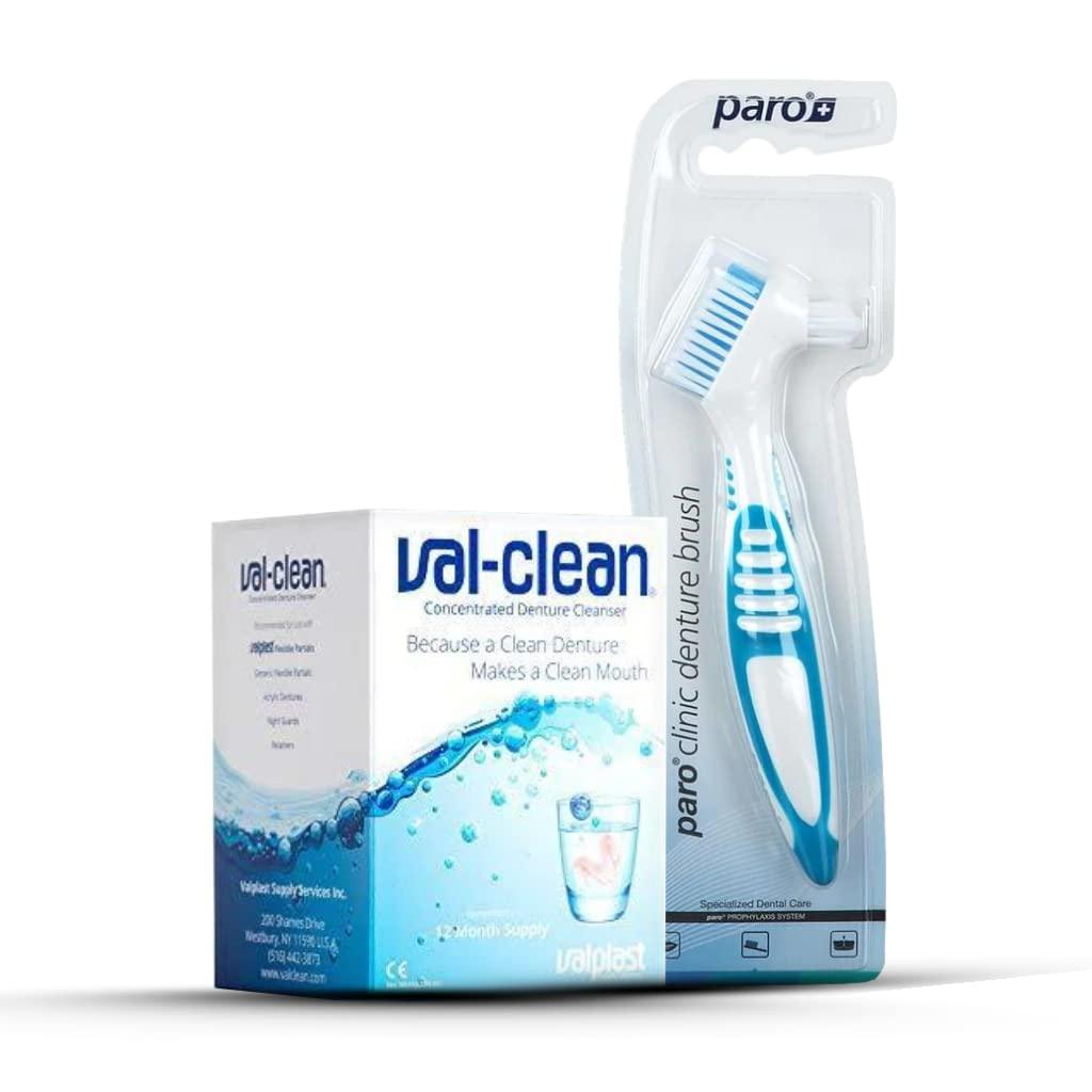 Val Clean Denture Cleaner and Paro Denture Cleaning Brush