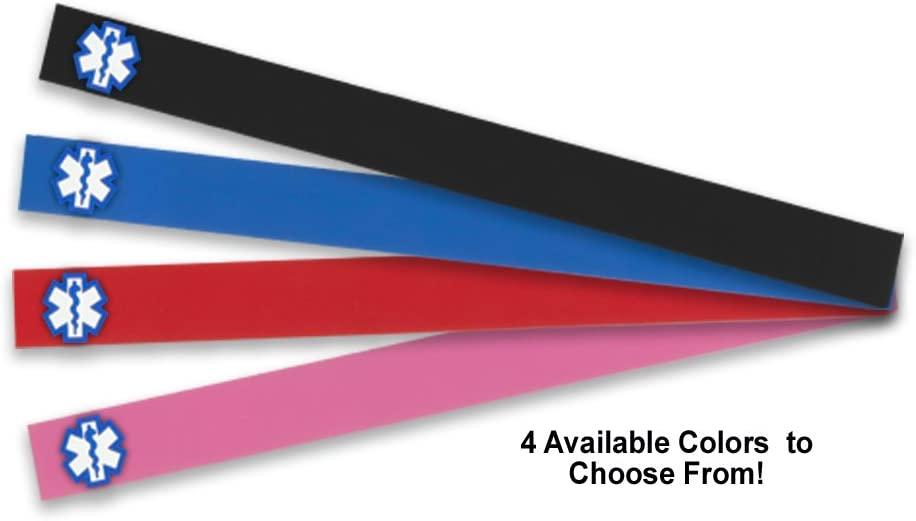 Implanted Defibrillator Medical Alert ID Bracelet Unisex Black Design