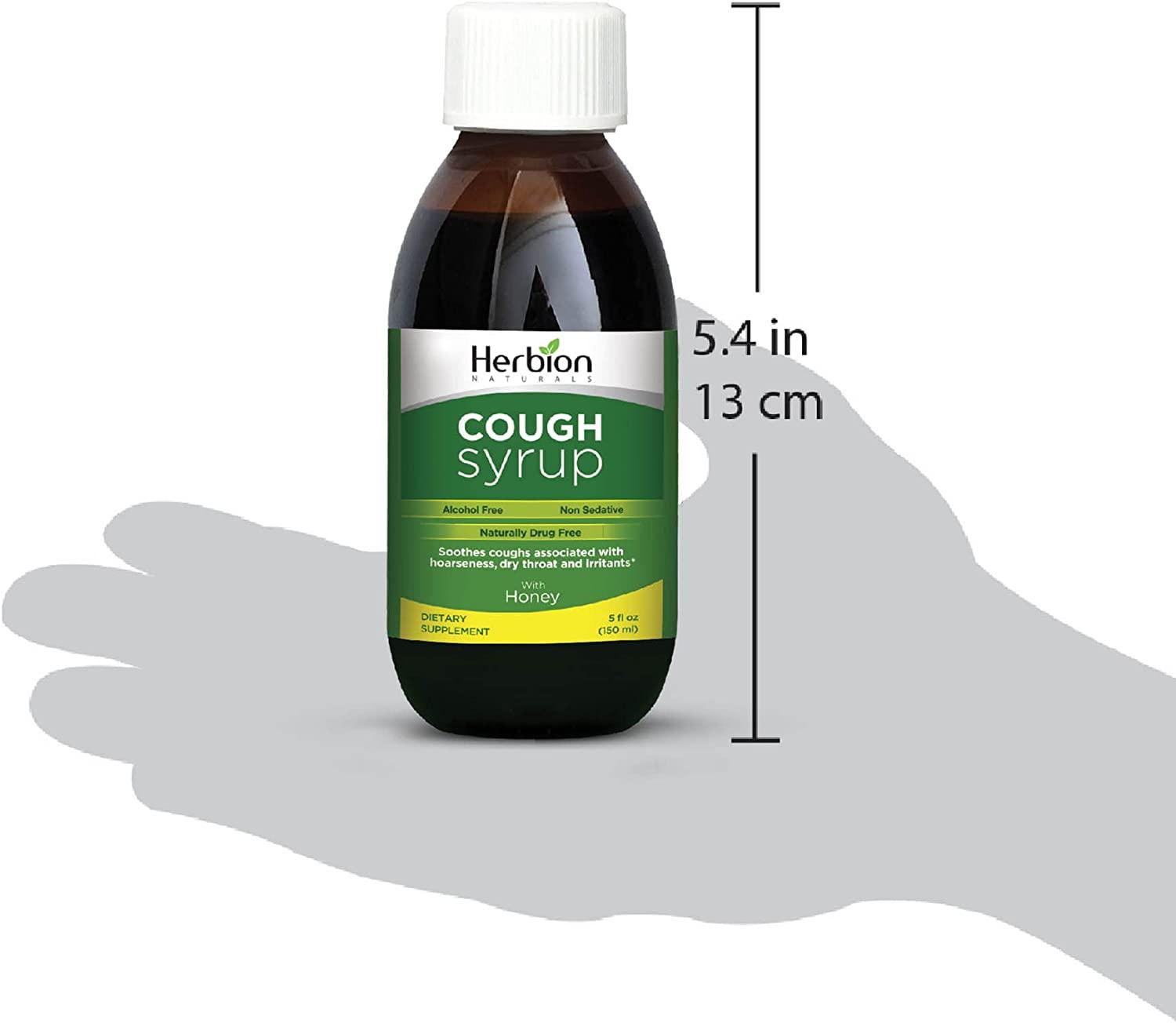 Herbion Naturals Cough Syrup with Honey Soothing Throat Relief, 5 Fl Oz