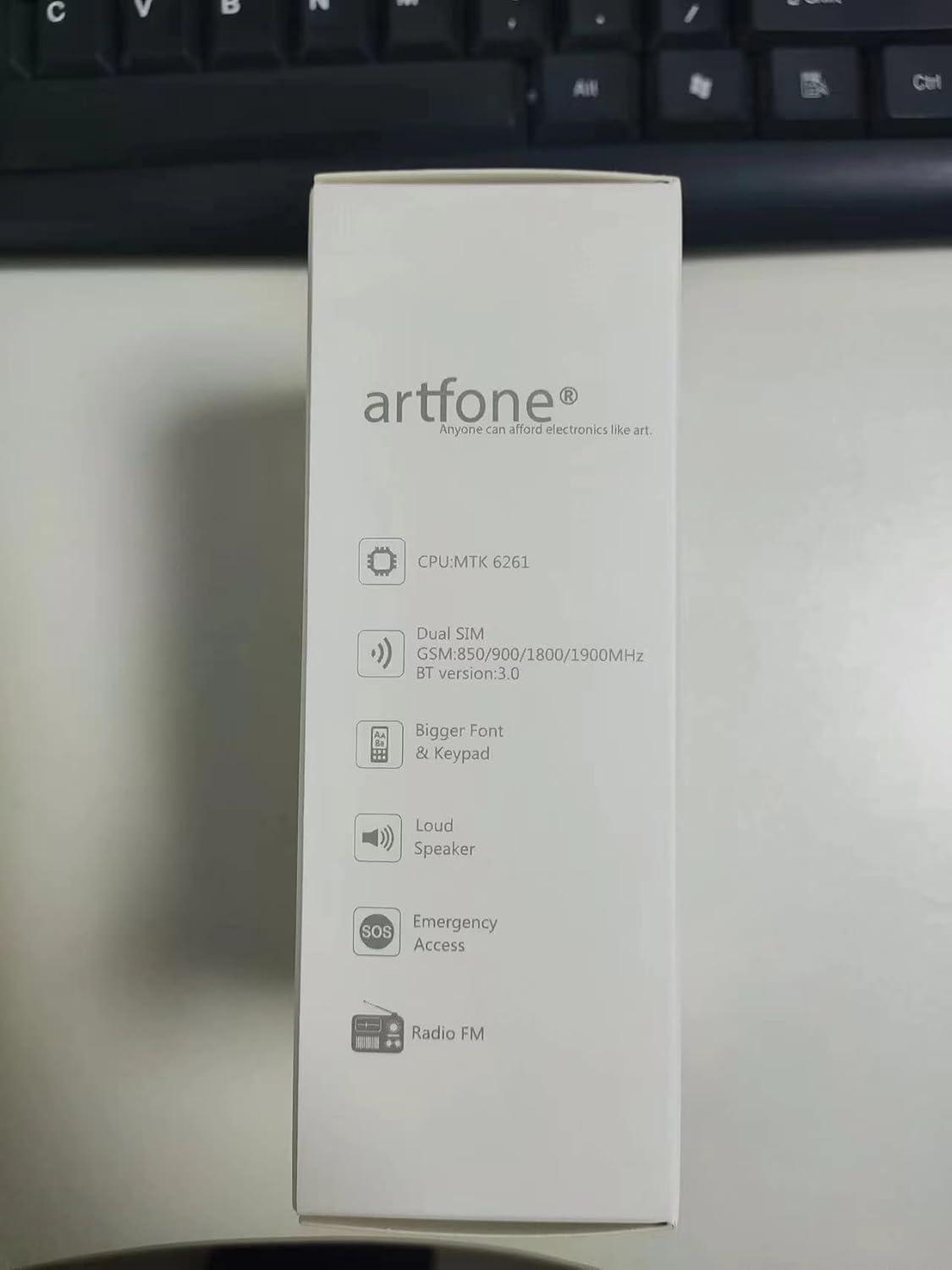 artfone 4G Mobiele Telefoon voor Ouderen|Senior Mobiel met Grote Toetsen en Hoog Volume|Dual SIM|SOS Knop|Oplaadstation|1800mAH Batterij|Spraakaankondiging van Tijd|2,4 Scherm - Zilver