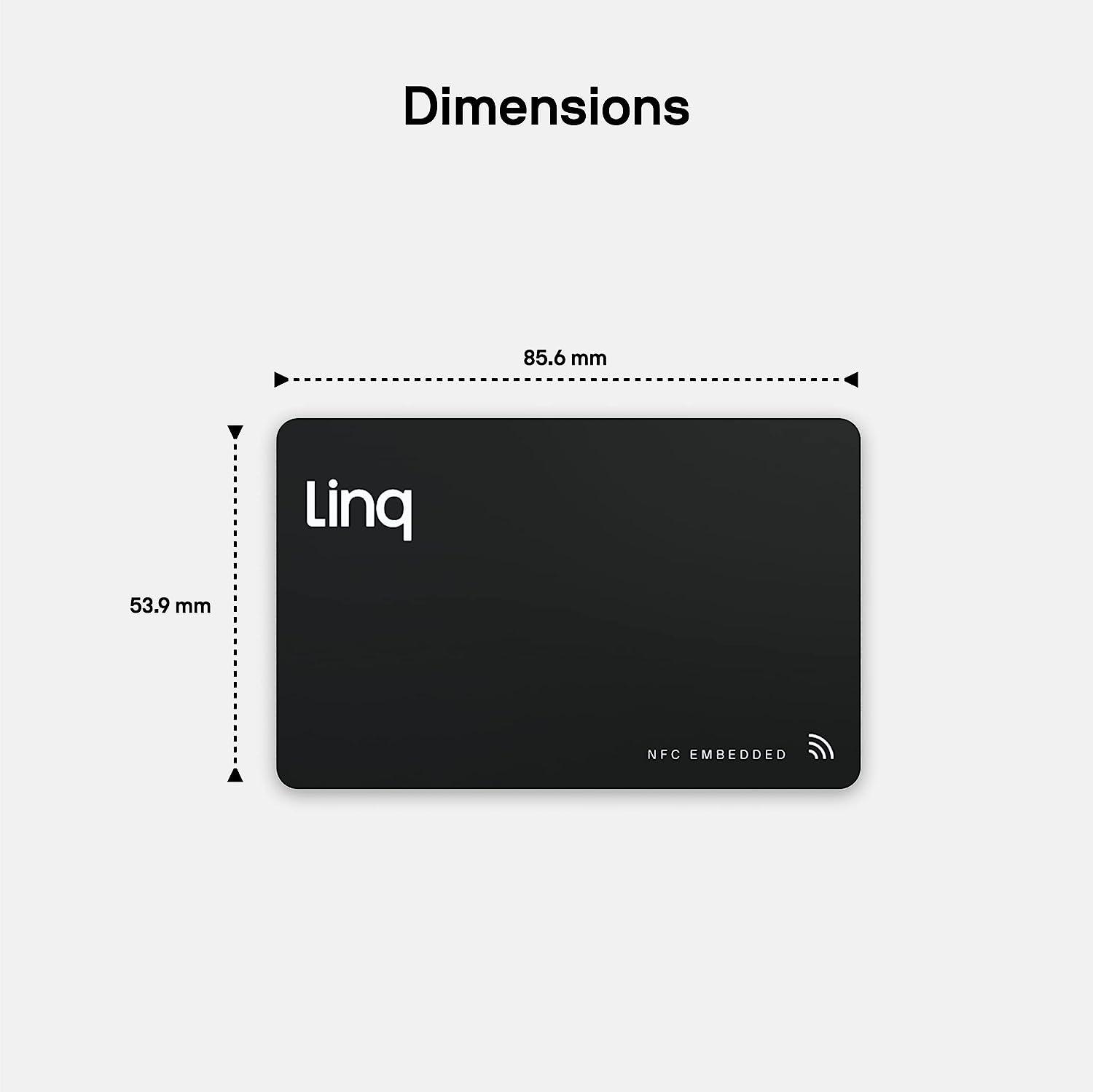 Linq Digital Business Card Smart NFC Contact & Networking Card (Bamboo)