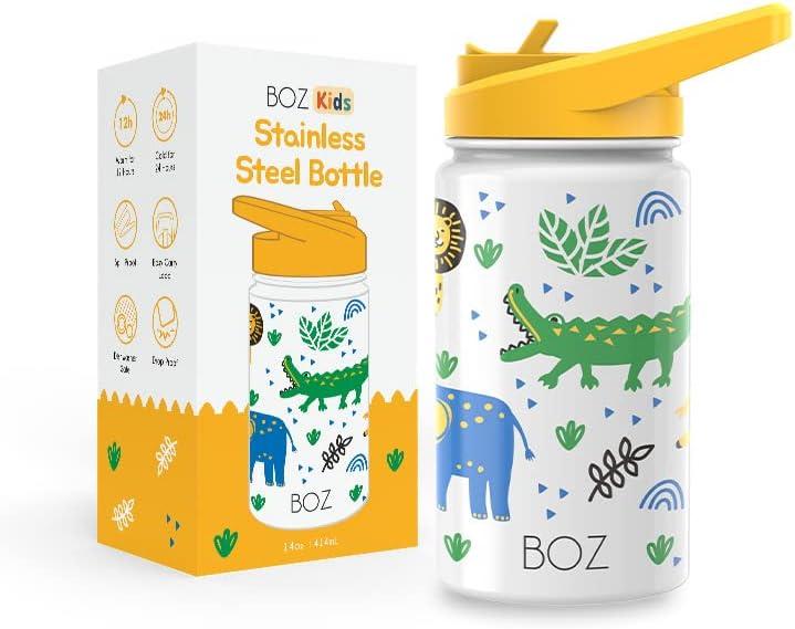 BOZ Kids Insulated Water Bottle with Straw Lid, Stainless Steel Double Wall Water  Cup-Shark, 1 - Gerbes Super Markets