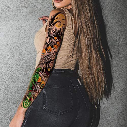 S.A.V.I Full Arm Tattoo, Full Sleeve Arm Tattoo For Men, Tiger Stalking  Prey in Jungle Tattoo For Girls Women, Temporary Tattoo Sticker, Size  48x17CM