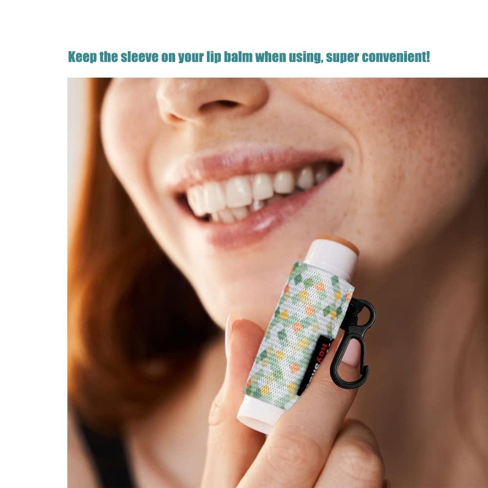 HEYSKAY Lip Balm Holder Sleeves Keychain Chapstick Elastic Sleeves