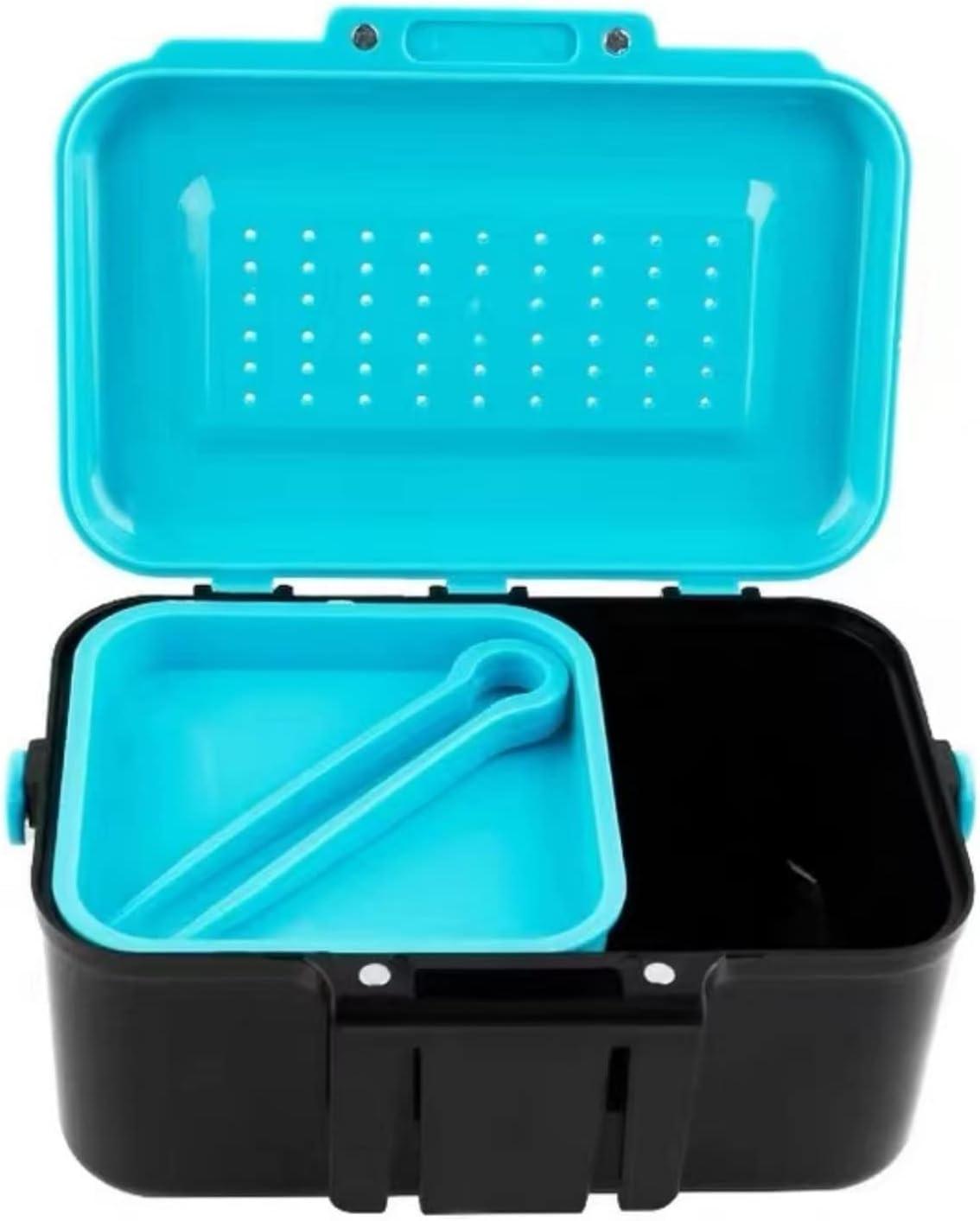 Comsnows 2PCS Worm Bait Holder, Bait Storage Box, Fishing-Accessories Boxes  Storage Containers (Blue)