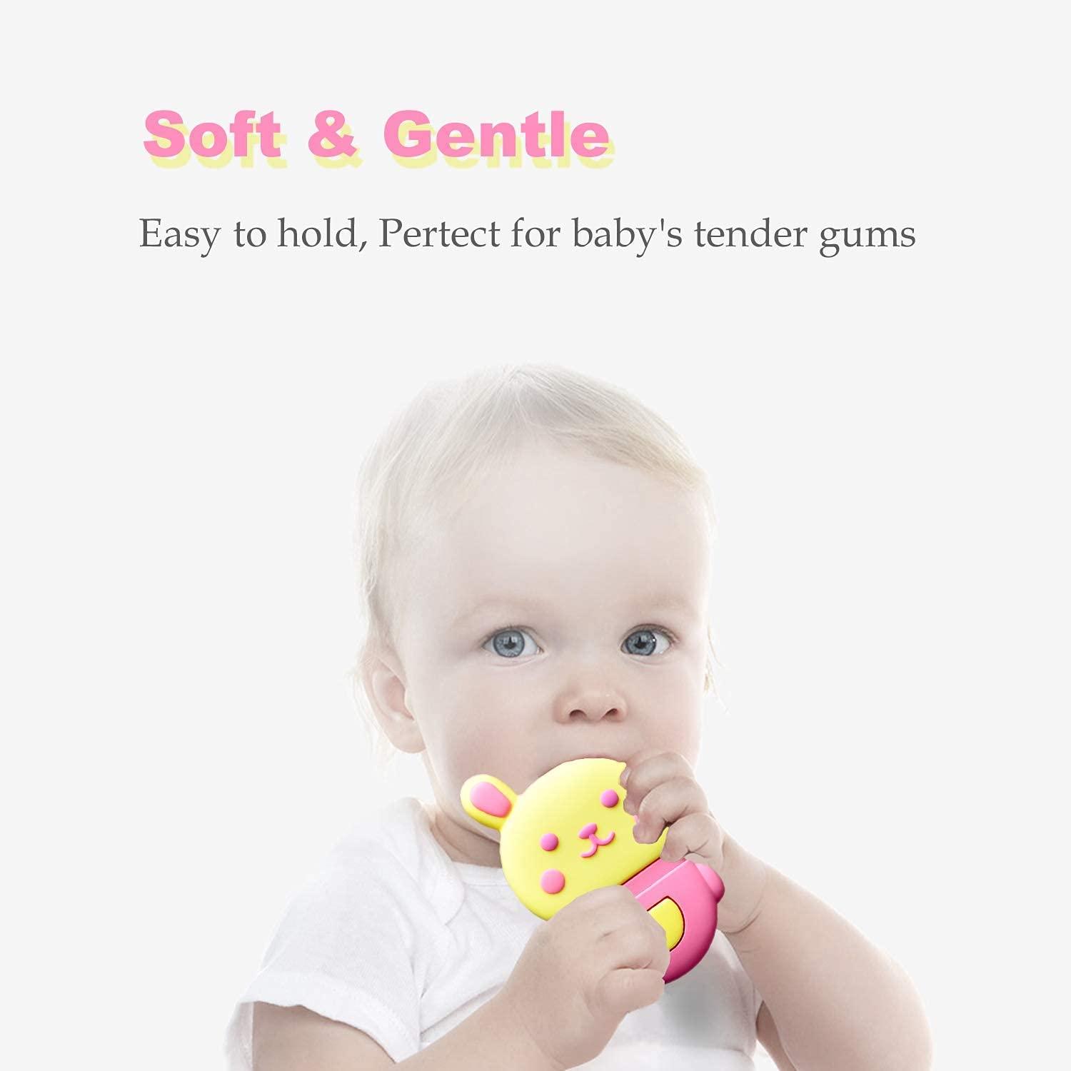 Caromolly Vibrating Teether Toy - Baby Teething Toys for Babies 0-12 Months  - BPA-Free Pink Bunny Teether for Sensory Exploration and Teething Relief |  Buy Now with Express International Delivery
