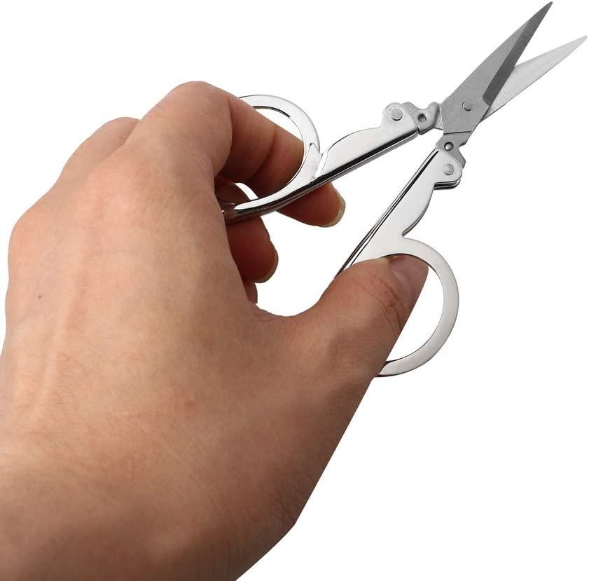 Foldable Scissors, Stainless Steel Portable Travel Scissors, Small Folding  Scissors Pointy Sewing Scissor, Craft Scissors Yarn Cutter, Snips, Fold Up  Scissor 