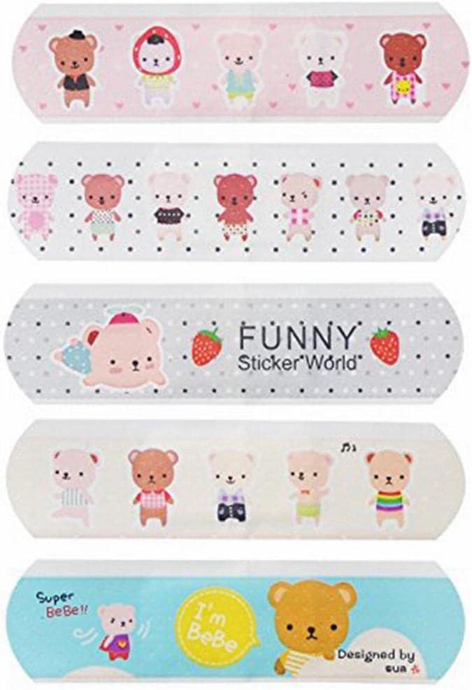 Cute Bandaids-IdealPlast 1000 Count Water Resistant Breathable Bandages Cute  Cartoon Adhesive First Aid for Kids Children-10set