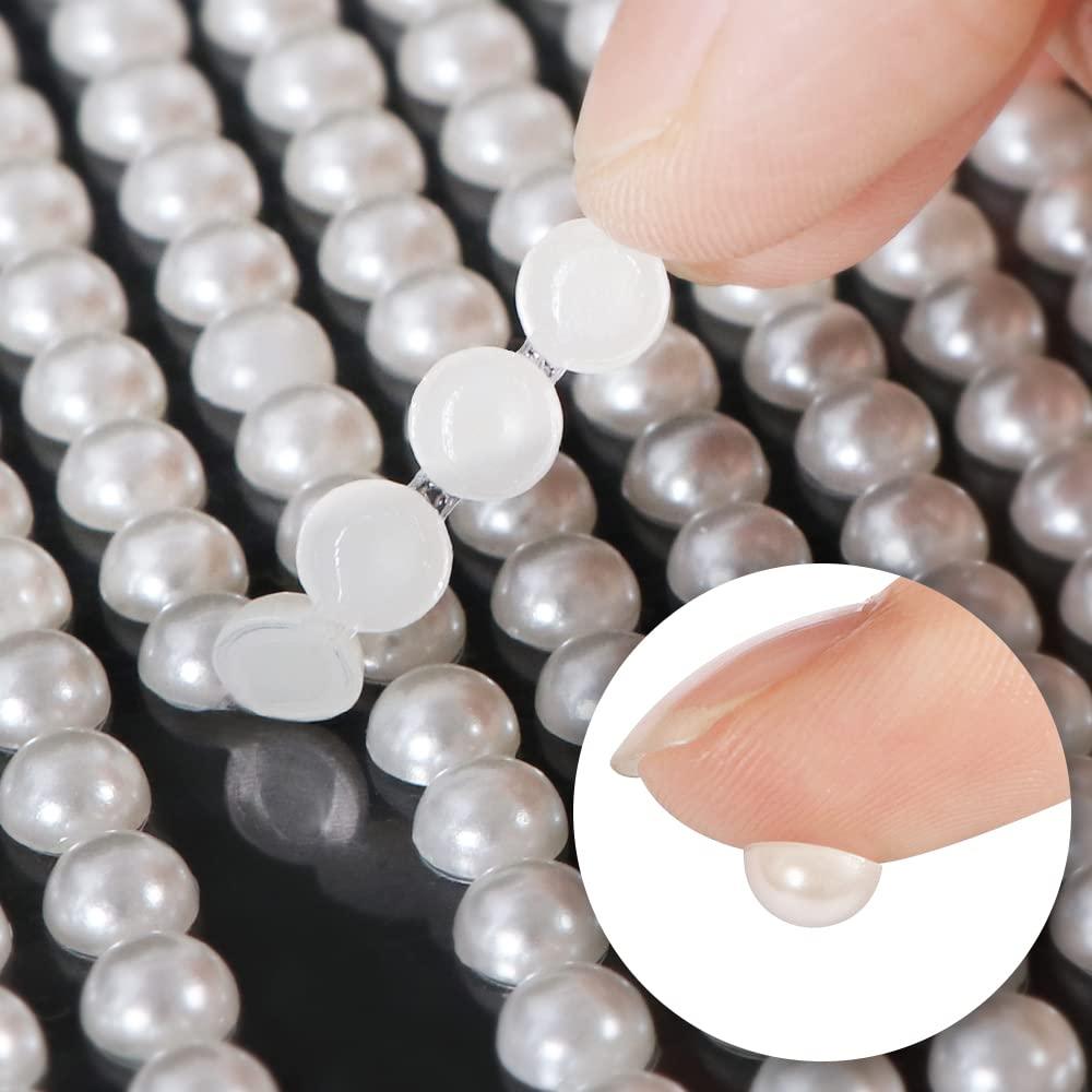 White Pearl Eyes Face 3D Self Adhesive Nail Rhinestones Temporary Tattoo  Gems Dots Jewelry DIY Body Art Accessories Festival Decorations 4 Sheets