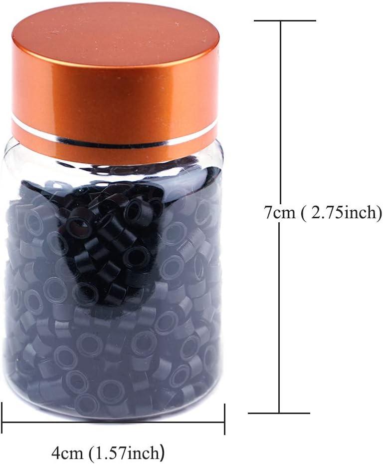 Micro Nano Rings 2.5mm Links Beads Silicone For Hair Extensions  1000Pcs/Bottle New