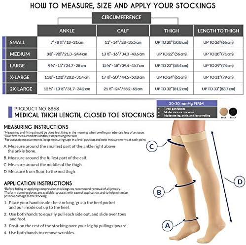 Truform compression on sale stockings size chart