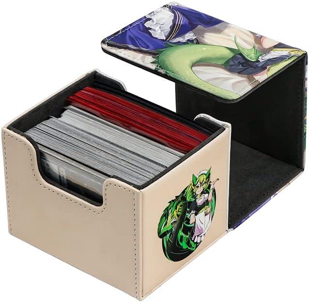 BlackLotos Leather Card Sotrage Box Trading Card Collection Box Fit 100+ Double Sleeved