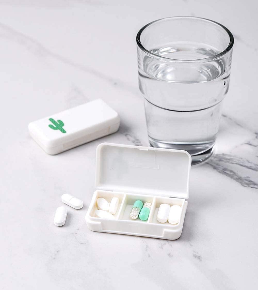 4 Pack Small Pill Organizer Pill Case Box, Individual Compartments