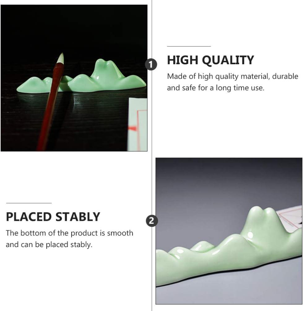 TOYANDONA Calligraphy Brush Holder Rack Ceramic Brush Rest with Wave