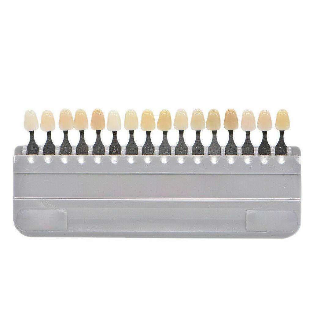 Porcelain Teeth Whitening Shade Guide 16 Colors Set Tooth Bleaching Chart for Tracking and