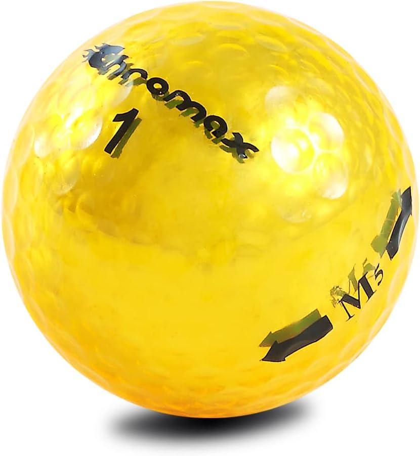 Chromax Metallic M5 Colored Golf Balls (3 Pack Tube) Gold