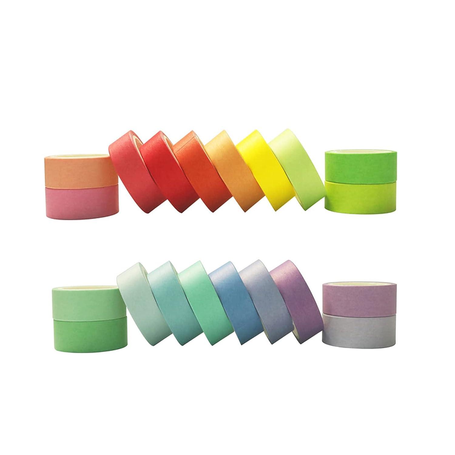 Baijixin Colored Masking Tape - 12 Colors 12mm x10m, 12 Rolls, Clear