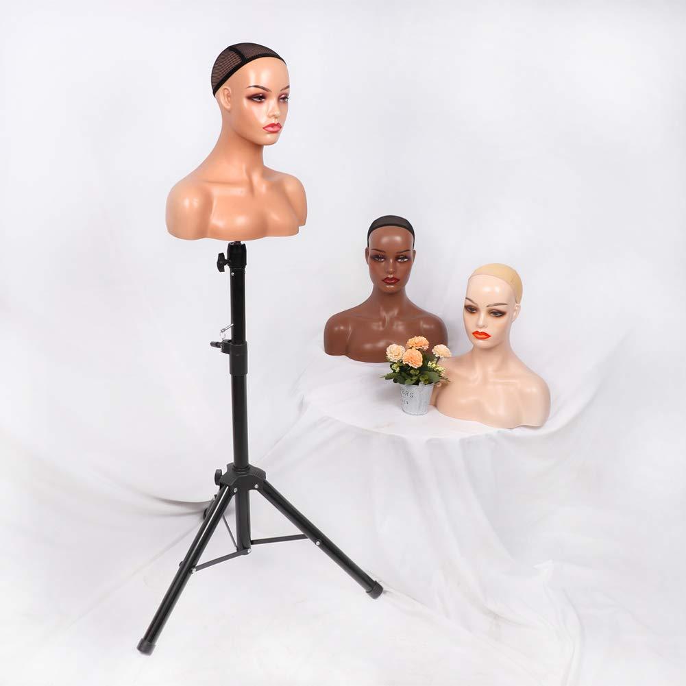 Female Mannequin Head with Stand Without Shoulders for Making Wigs Hat  Display