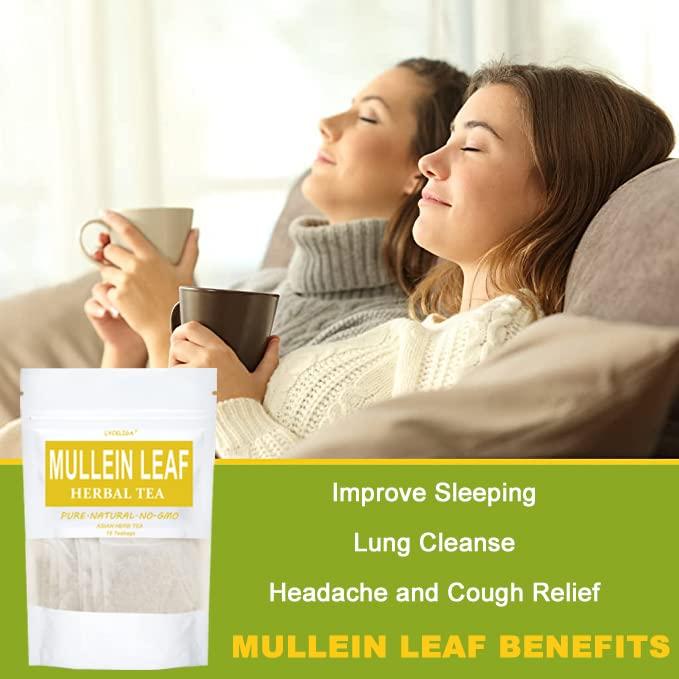 Mullein Leaf Tea, Mullein Herbal Tea for Lung Detox, Mullein Tea for