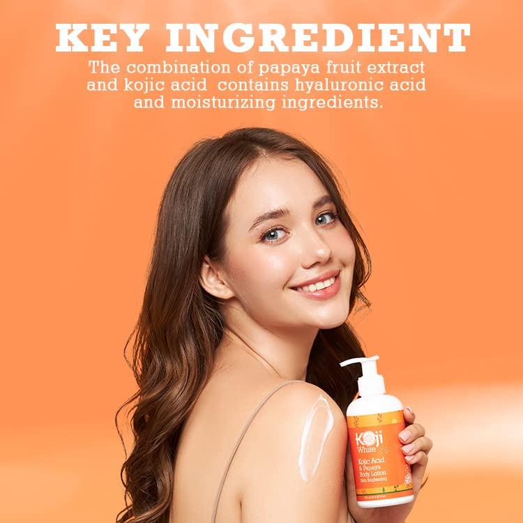 glutathione weight loss results Koji White Kojic Acid & Papaya Body Lotion Gift Set for Women - Skin  Brightening & Nourishing - Vegan & Cruelty Free - 8.45 Fl Oz x 2 | Buy Now  with Express International Delivery