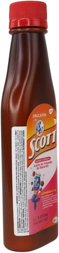 Emulsion de Scott 180 ml Cod Liver Oil with Vitamin A, D Calcium