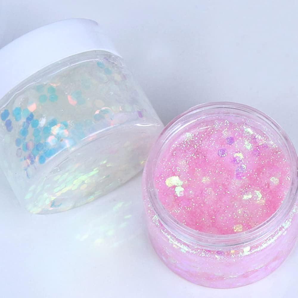 White Body Glitter Gel Holographic Face Glitter Makeup Chunky Glitter Peel Off Formula