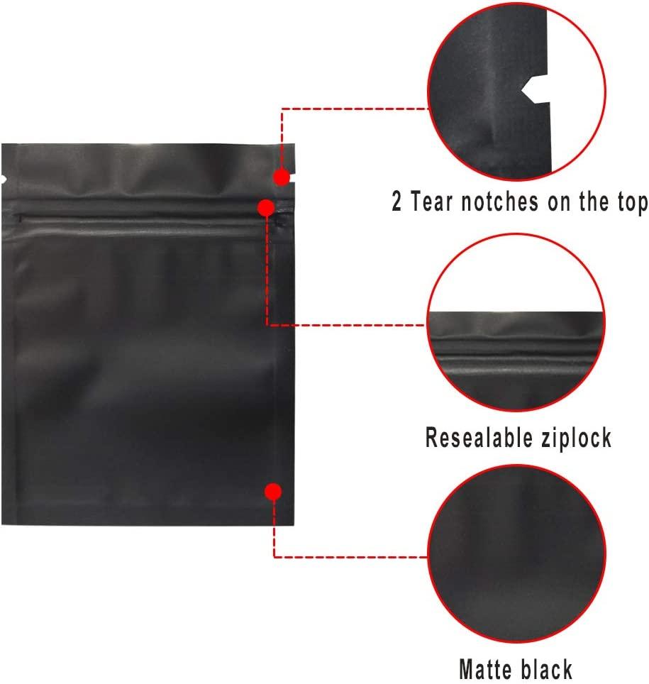 100 Pack Smell Proof Bags - 3 x 4 Inch Resealable Mylar Bags Foil
