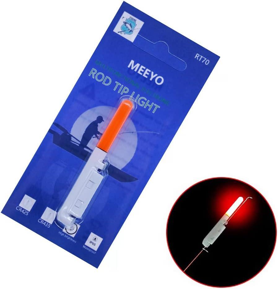 MEEYO Fishing Glow Sticks LED Night Fishing Strike Alert Glow Stick Bite  Alarm, Battery Included 4 Pack