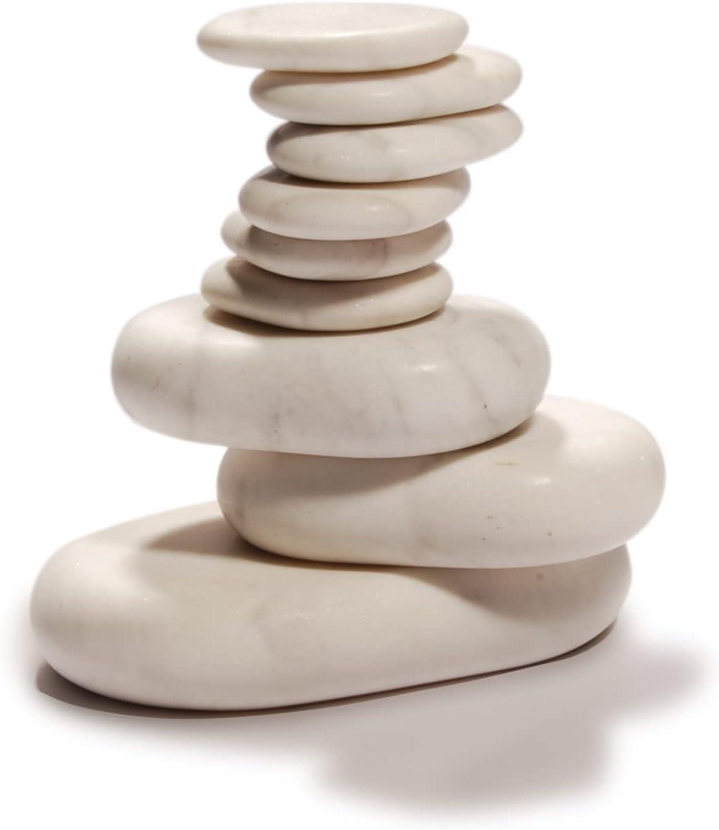 Master Massage Marble Stone Cold Stone Set - 9 Pack White Marble ...