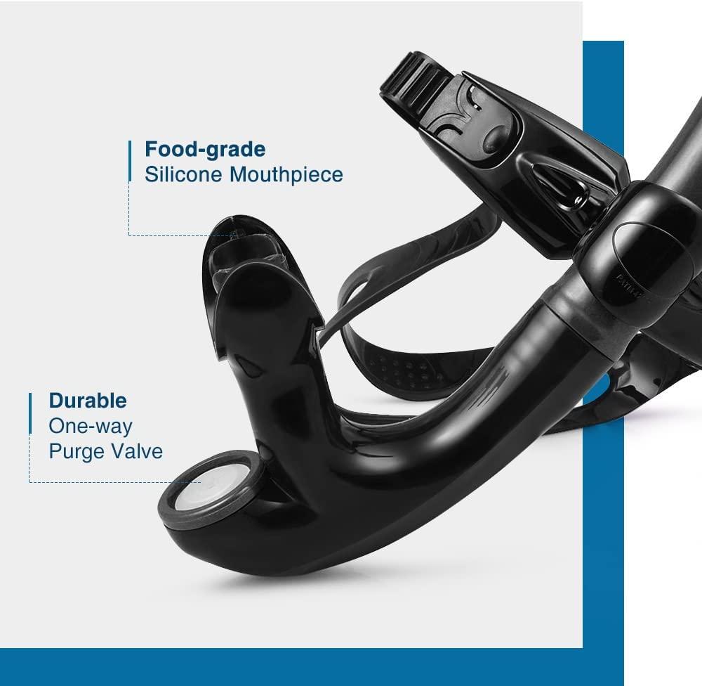 ZIONOR Dry Snorkel, T1 snorkel voor volwassenen, siliconen, voor