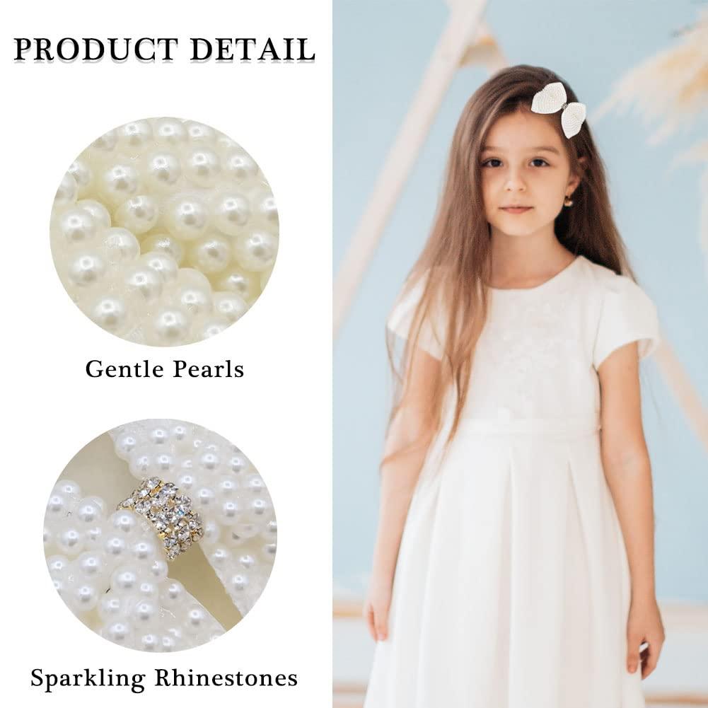 White Pearl Bow Bow Hair Clip For Girls Boutique Layers With Bling  Rhinestones Delicate Hairpins For Babies And Kids From Huoyineji, $5.55