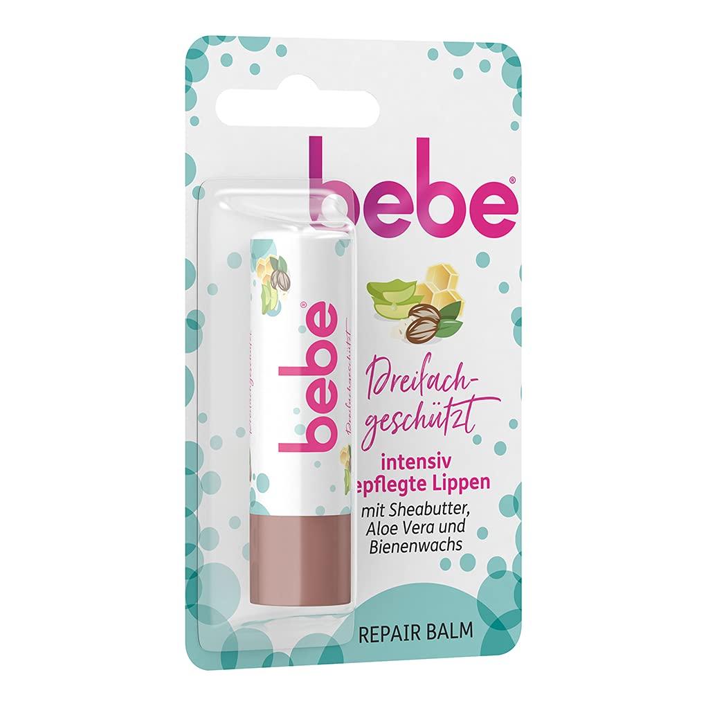 bebe Triple Protection Repair Balm Lip Balm with Shea Butter, Aloe Vera,  and Beeswax - 4.9g | Buy Now with Express International Delivery |  GoSupps.com