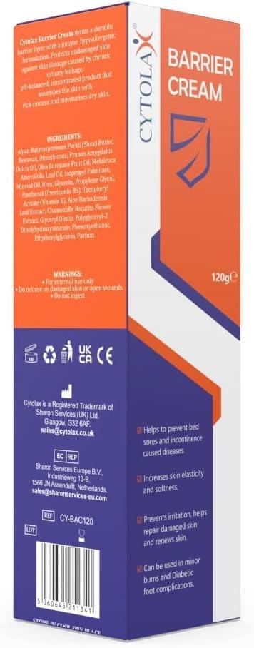 Cytolax Barrier Cream 500g | Durable 24hour Protection | Prevents Skin Irritation Sores Improves Elasticity Repairs Damaged Skin Incontinence Cream With Shea Butter Aloe Vera Extracts