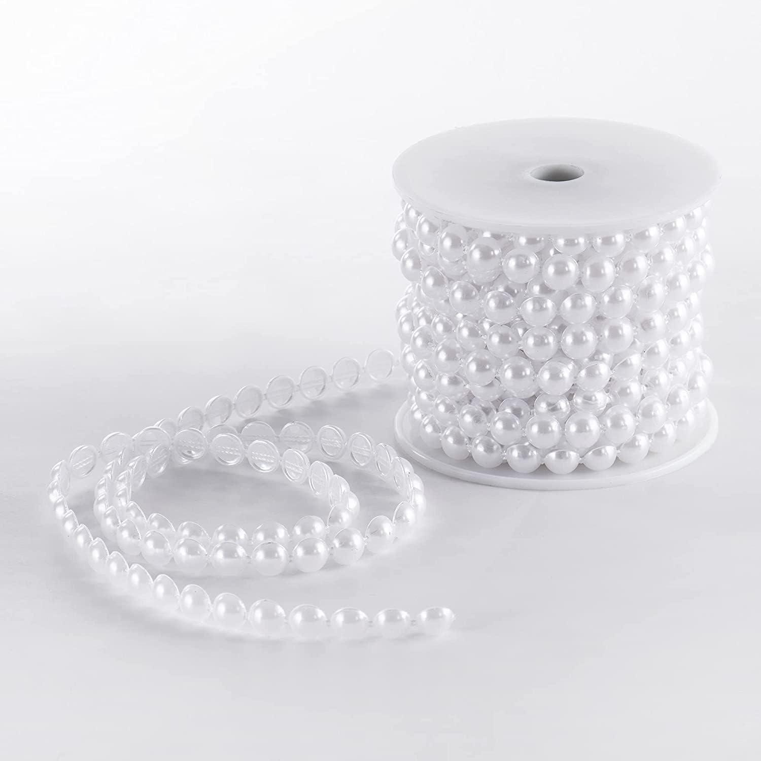 10mm White Flat Pearl Garland String 11 Yards Half-Round