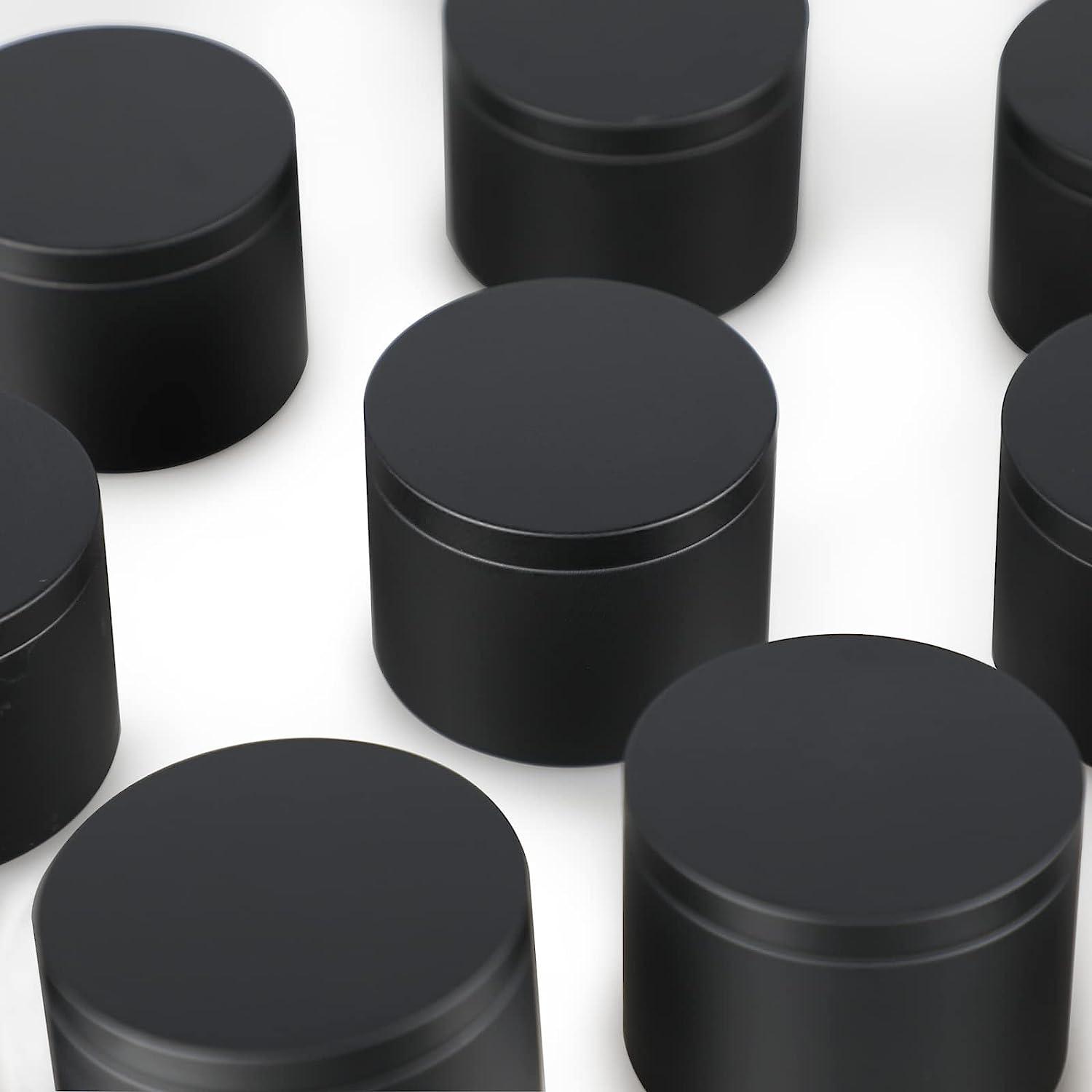 Black Candle Tins 8 oz, 24 Pcs Matte Black Candle Jar with Lids