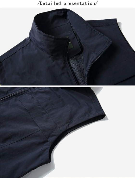 Gihuo Men's Lightweight Quick Dry Outdoor Multi Pockets Fishing Vest -  Style3-navy - Medium