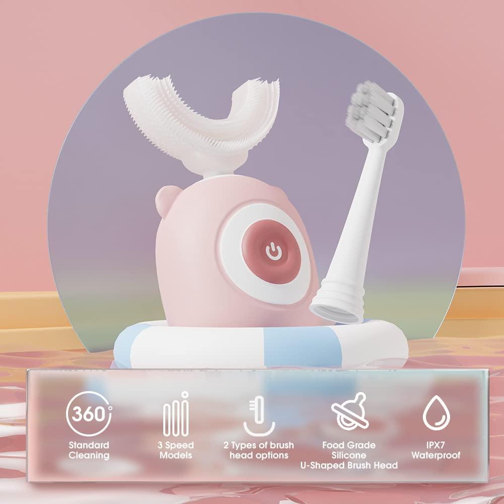 Kids Electric Toothbrush, U Shaped Toddler Electric Toothbrush, 360
