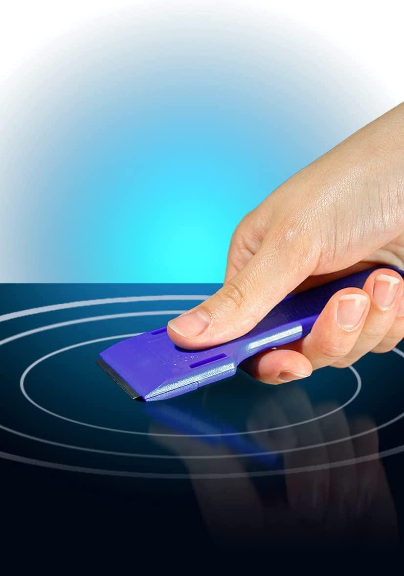 Cerama Bryte Combo Kit POWR Grip, Scraper, Pads & Removes Tough Stains Cooktop and Stove Top