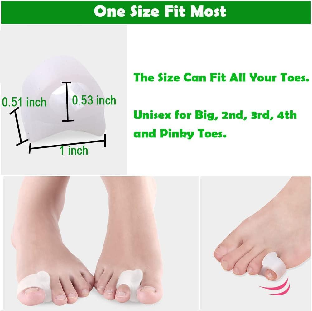 Gel Toe Separators for Bunions and Overlapping Toes 8 Pack Hammer Toe