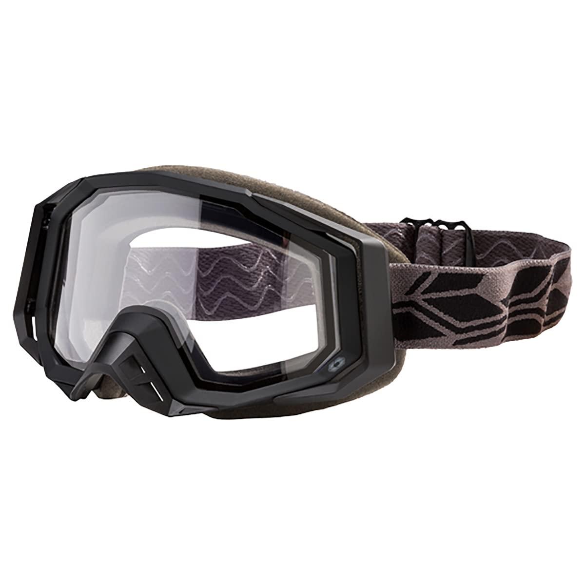 Castle X Trace Snowmobile Snow Goggles Matte Black Clear Lens