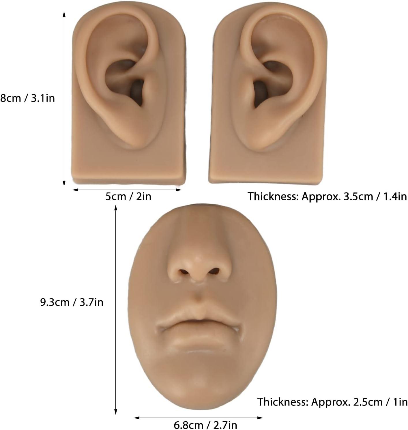 Luqeeg Soft Silicone Ear Model 3D Flexible Nose and Mouth Model for